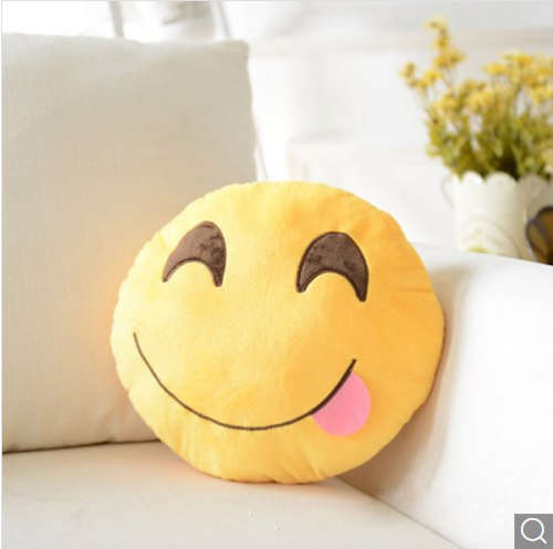 Bargain buy:  Cute Emoji Style Pillow 32cm Diameter Plush Doll Cushion