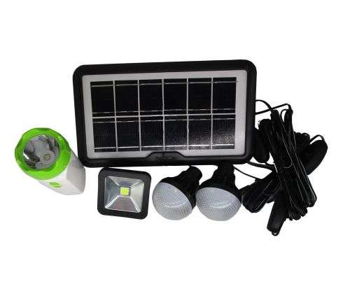 SOLAR CHARGING SYSTEM (2 LIGHTS, TORCH, MAIN SPOTLIGHT, SOLAR PANEL)