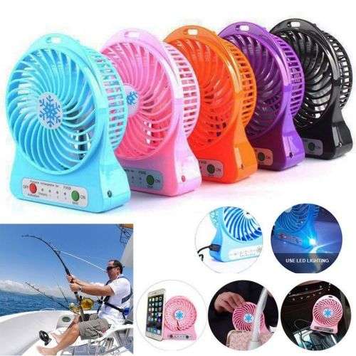 3 SPEED USB AND RECHARGEABLE BATTERY MINI DESK FAN