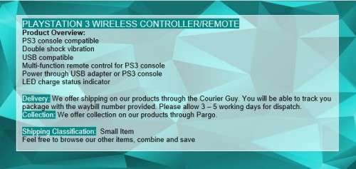 PLAYSTATION 3 PS3 WIRELESS CONTROLLER/REMOTE