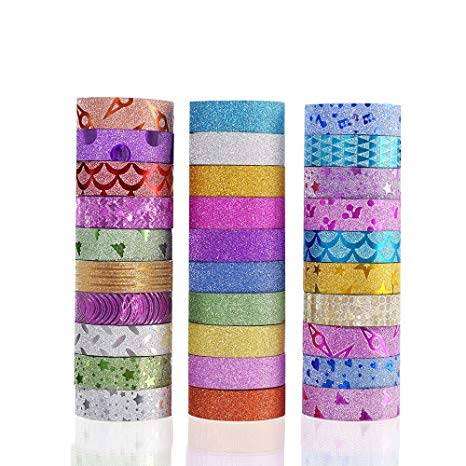 30 METRE GLITTER ROLL/WASHI TAPE  10 PACK