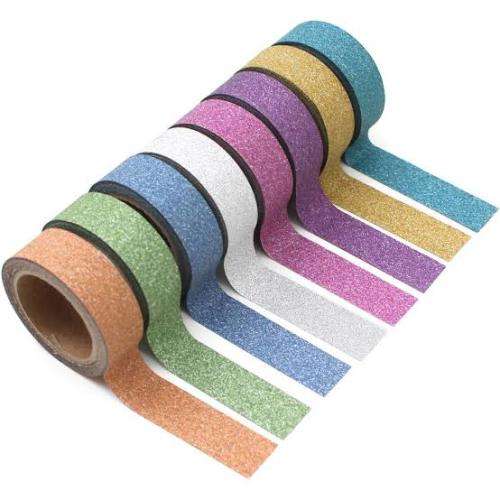 30 METRE GLITTER ROLL/WASHI TAPE  10 PACK