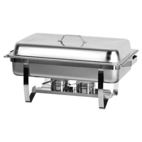 PREMIUM QUALITY SINGLE CHAFING DISH - HIGH POLISH STAINLESS STEEL -FOOD PAN, WATER BASIN AND TOP LID