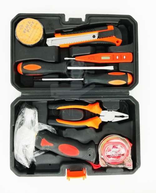 A.C.E. 9 PIECE TOOL SET IN TOOLBOX (COMPACT WITH ALL THE TOOLS YOU NEED AT HAND)