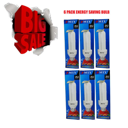 ENERGY SAVING LIGHT BULB (6 FOR 1 BID) - SCREW IN