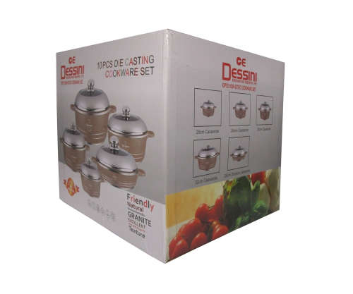 DESSINI NON STICK 10 PIECE CASSEROLE SET