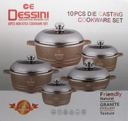DESSINI NON STICK 10 PIECE CASSEROLE SET