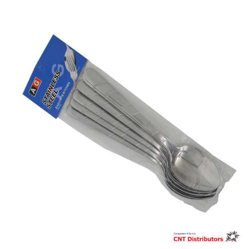 STAINLESS STEEL BIG SPOONS - SET OF 6