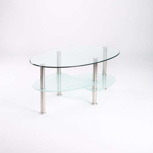 OVAL TEMPERED GLASS COFFEE TABLE