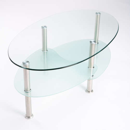 OVAL TEMPERED GLASS COFFEE TABLE