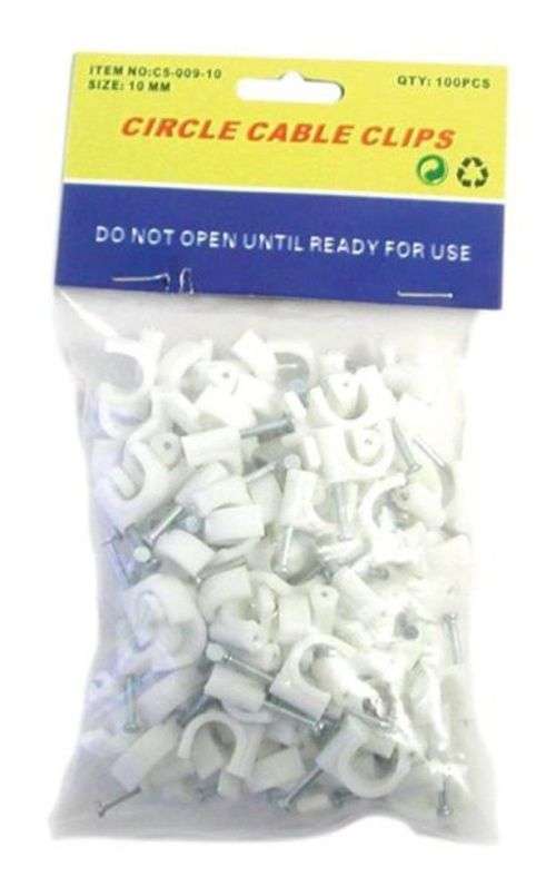CABLE CLIPS ROUND 8mm (PACK OF 100)