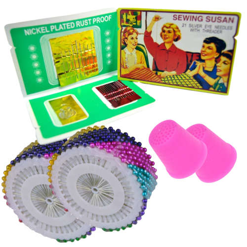 SEWING KIT (NEEDLES, PINS AND THIMBLES)