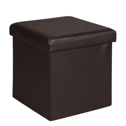 LATE ENTRY:  LEATHER TOUCH SINGLE OTTOMAN (BROWN)