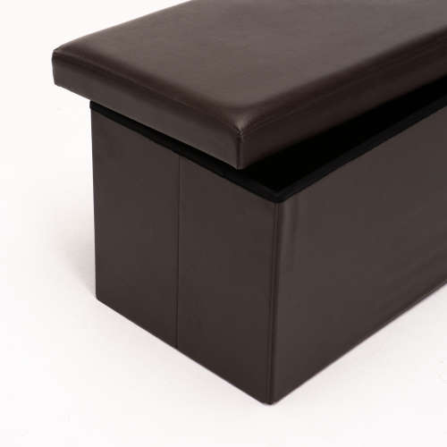 LEATHER TOUCH DOUBLE OTTOMAN (BROWN)