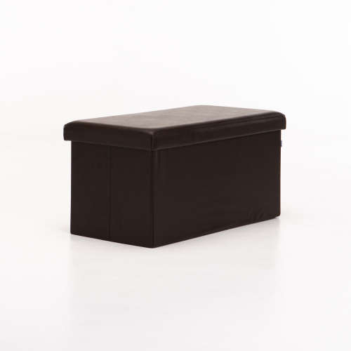 LEATHER TOUCH DOUBLE OTTOMAN (BROWN)