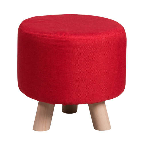 STOOL - RED / SOLID BEECH LEGS