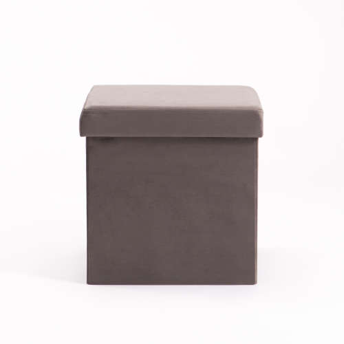VELVET SINGLE OTTOMAN (GREY)