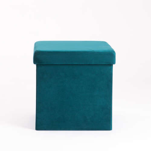 VELVET SINGLE OTTOMAN (FOREST GREEN)