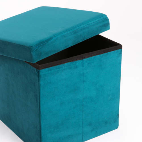 VELVET SINGLE OTTOMAN (FOREST GREEN)