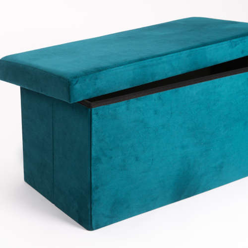 DOUBLE OTTOMAN - GREEN VELVET