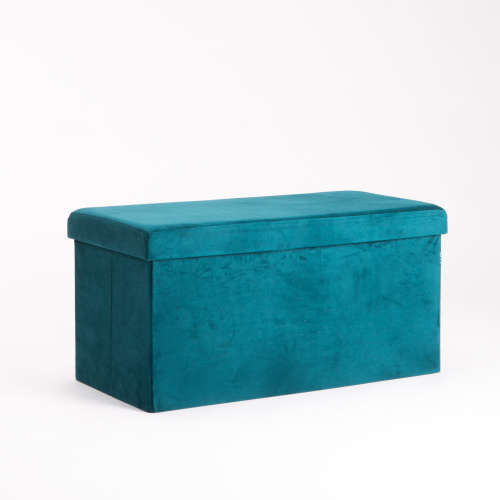 DOUBLE OTTOMAN - GREEN VELVET