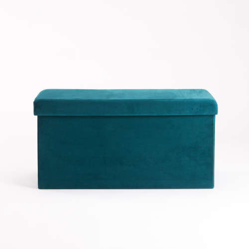 DOUBLE OTTOMAN - GREEN VELVET
