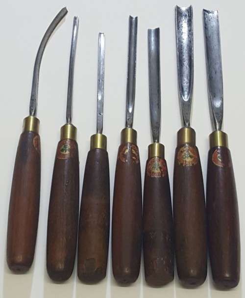 Rare Marples Shamrock Carving Chisels (Set of 7) - Vintage