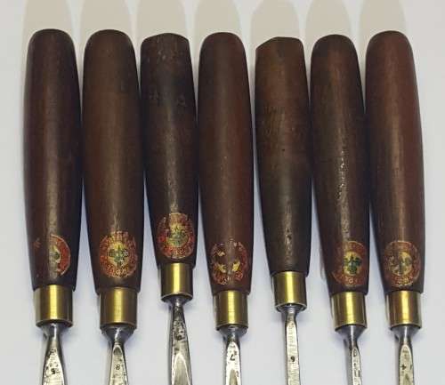 Rare Marples Shamrock Carving Chisels (Set of 7) - Vintage