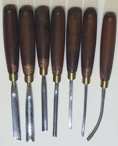 Rare Marples Shamrock Carving Chisels (Set of 7) - Vintage