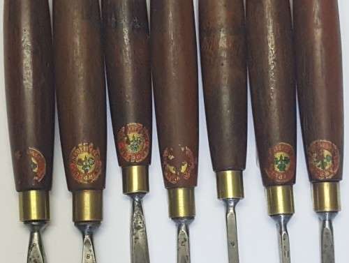 Rare Marples Shamrock Carving Chisels (Set of 7) - Vintage