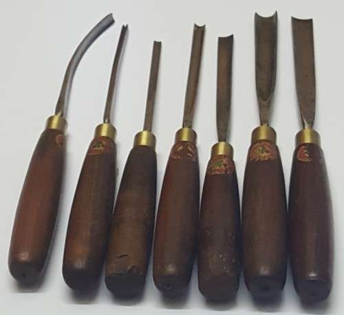 Rare Marples Shamrock Carving Chisels (Set of 7) - Vintage