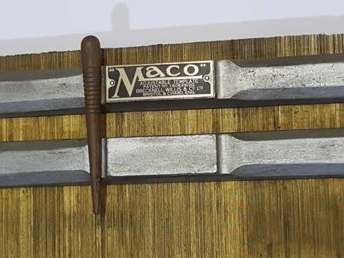 Remarkable and Rare  Vintage Maco Adjustable Template / Profile Gauge