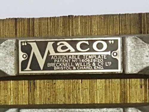 Remarkable and Rare  Vintage Maco Adjustable Template / Profile Gauge