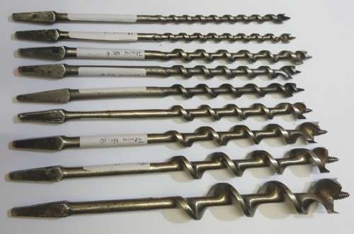 Auger Drill Bits  Set of 9 (Irwin and Gilpins)