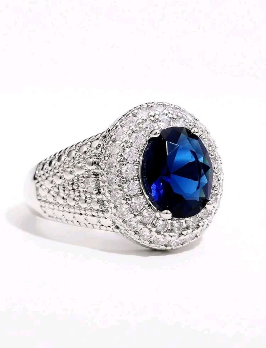 1pc Glamorous Cubic Zirconia Decor Ring For Women For Valentine`s Day Gift