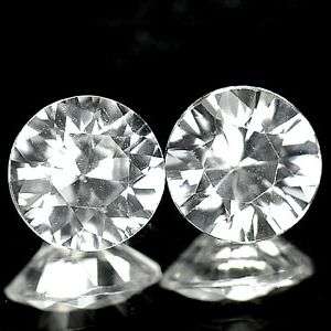 DAZZLING 1.80CT 100% NATURAL DIAMOND WHITE ZIRCON MATCHING PAIR - DIAMOND CUT!
