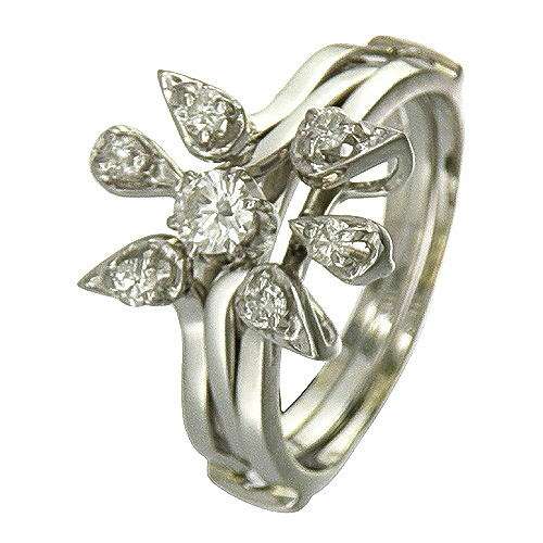 SAY IT WITH GOLD!!!- SIMPLY STUNNING TWO-PIECE 14K WHITE GOLD  DIAMOND RING!