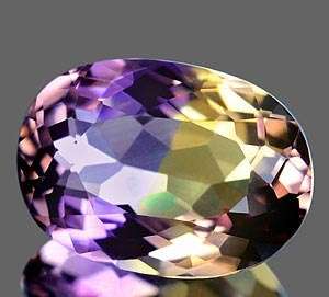 TERRIFIC 5.75 CTS NATURAL PURPLE AND YELLOW BOLIVIAN AMETRINE!