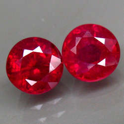 STUNNING 1.87 TCW NATURAL BLOOD RED MADAGASCAN RUBY MATCHING PAIR!