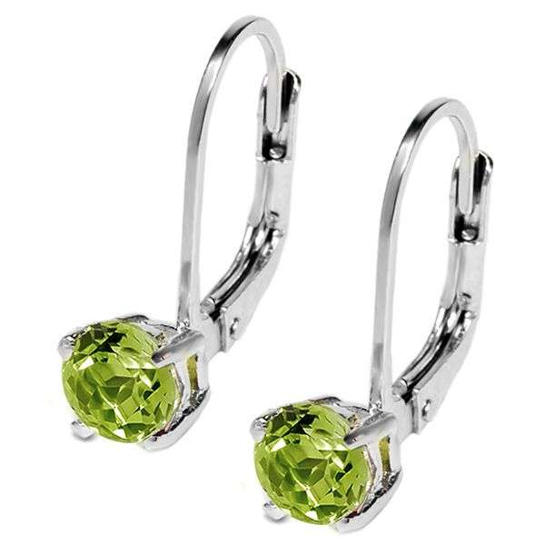 ALLURING NATURAL GREEN PERIDOT SILVER LEVERBACK EARRINGS - CERTIFIED!