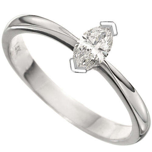 BEAUTIFUL 14 KT SOLID WHITE GOLD GENUINE 0.40 DIAMOND RING!