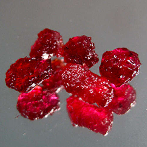 10.16 CT (COMBINED) NATURAL TOP BLOOD RED ROUGH MADAGASCAN RUBIES - 5 PIECES!