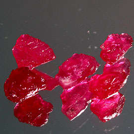 11.40 CT (COMBINED) NATURAL TOP BLOOD RED ROUGH MADAGASCAN RUBIES - 5 PIECES!