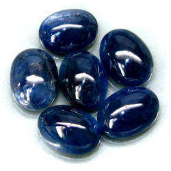SET OF SIX NATURAL RICH BLUE SAPPHIRES - 10.51 CT (COMBINED)