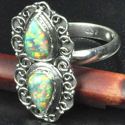 STUNNING AUSTRALIAN RAINBOW FIRE OPAL .925 SOLID STERLING SILVER RING!