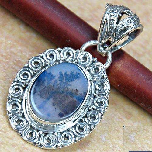 RARE AND MYSTERIOUS RUSSIAN DENDRITE .925 SOLID STERLING SILVER PENDANT!