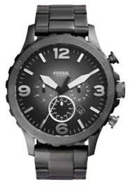 Fossil Nate Chronograph Smoke Stainless Steel Watch