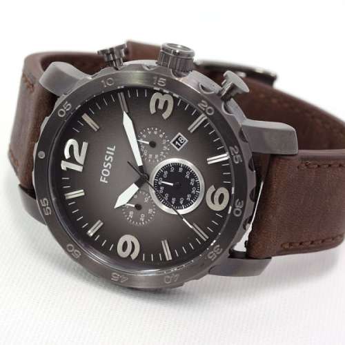 Fossil Nate Chronograph Smoke Stainless Steel Watch