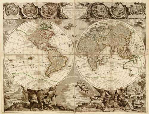 Schmidt Puzzle of the World Antique Map.