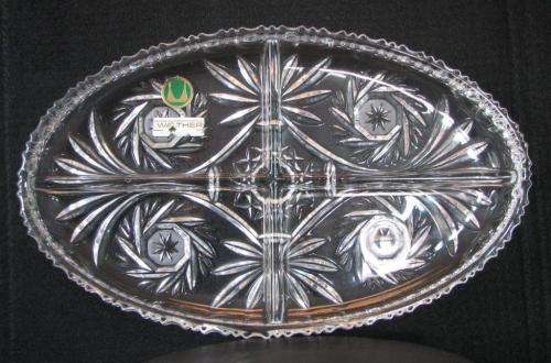 Walther Kristalglass Komet Oval shaped Divider Dish